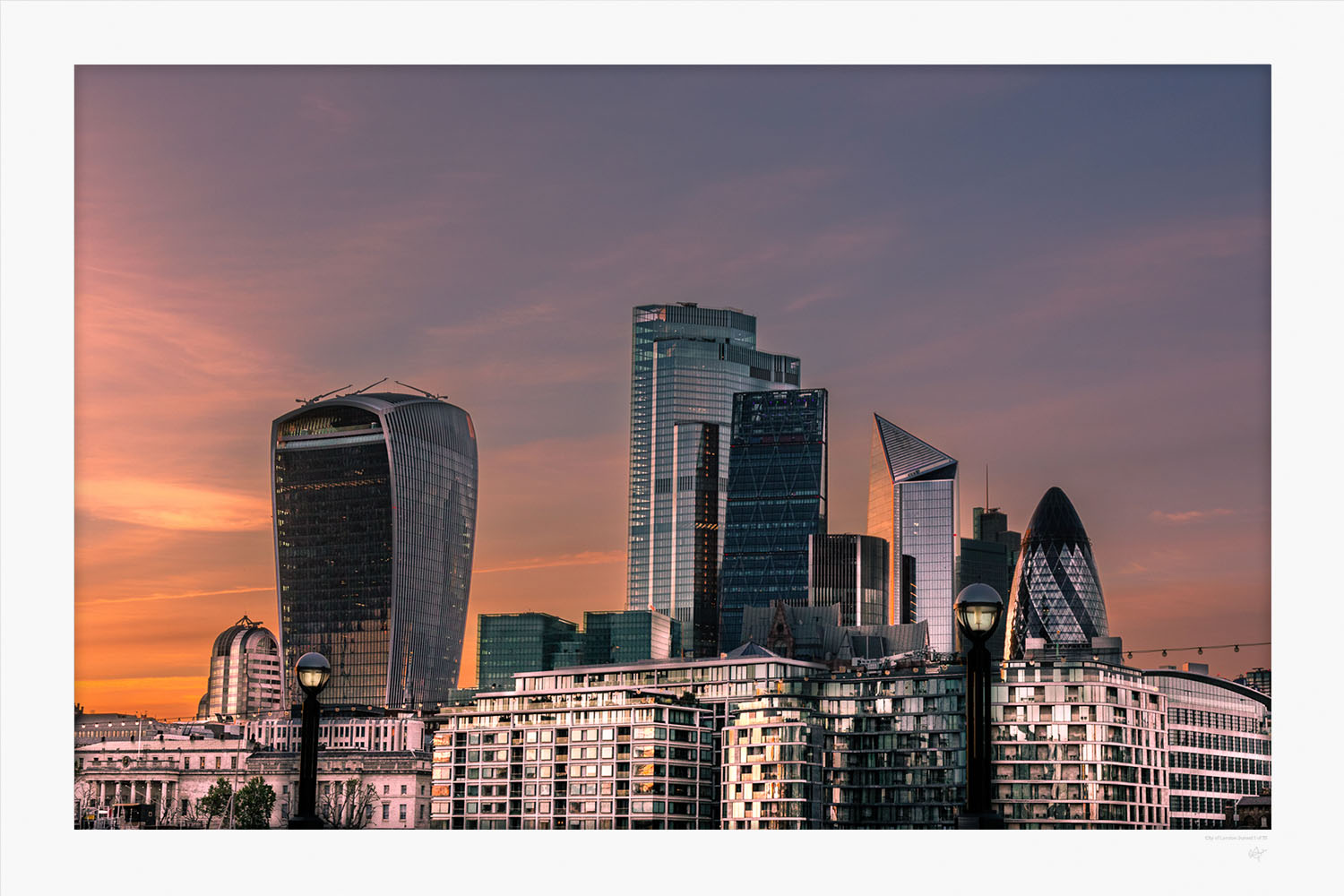 City of London Sunset - Limited Edition Print